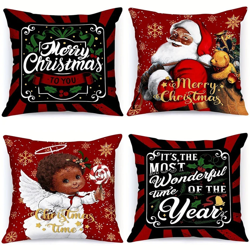 Axyaa Christmas Pillowcase with Zipper Closure for Living Room Sofa Cushion Suite