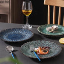 Axyaa Flower Shaped Ceramic Plate - Creative Tableware for Pasta, Dessert, and Fruit Salad