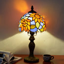 Axyaa Stained Glass Table Lamp: European Style Home Decor Reading Light for Living Room Bedroom