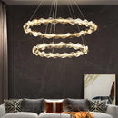 Axyaa Crystal LED Pendant Chandelier, Dimmable Modern Chrome Hanging Light