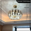 Axyaa Crystal Chandelier Pendant Light for Luxurious Living Room