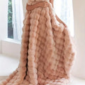Axyaa Ultra Plush Bubble Fleece Throw Blanket for Home, Sofa, Travel - Reversible, All-Season