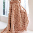 Axyaa Ultra Plush Bubble Fleece Throw Blanket for Home, Sofa, Travel - Reversible, All-Season
