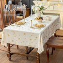 Axyaa Black Golden Moon Coffee Tablecloth Festival Home Fabric