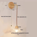 Axyaa Glass LED Wall Light Fixture with Pull Chain Switch