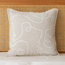 Axyaa Beige Yarn-Dyed Sofa Pillow Cover: 45X45 Headboard Cushion for Stylish Living Room