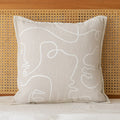 Axyaa Beige Yarn-Dyed Headboard Pillowcase for Living Room - 45X45