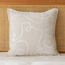 Axyaa Beige Yarn-Dyed Headboard Pillowcase for Living Room - 45X45