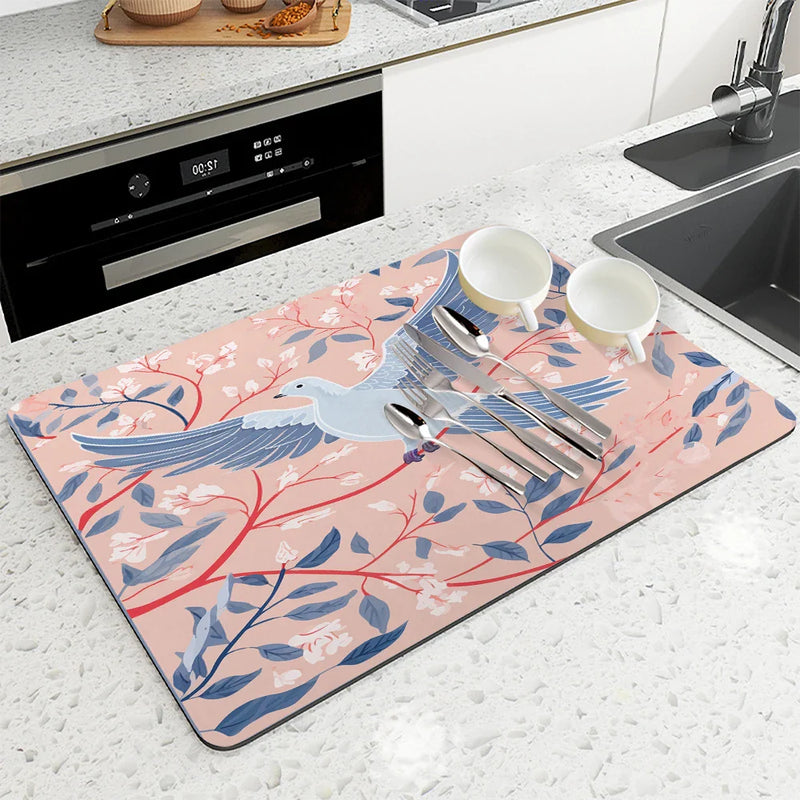 Axyaa Absorbent Draining Mat for Kitchen and Bathroom