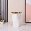 Axyaa Crown Ceramic Vase, Gold Black White, Home Decor, Luxury Floral Ware