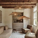Axyaa Rattan Straw Hat Pendant Light - Retro Style for Home & Restaurant Decor