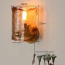 Axyaa Japanese Amber Glass LED Wall Lamp Vintage Copper Applique Murale