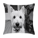 Axyaa Cute Pet Puppies Black and White Art Peach Skin Pillowcase