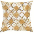 Axyaa Golden Ornate Pattern Cushion Cover for Sofa, Bedroom, Car