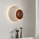 Art Deco LED Wall Lamp by Axyaa in Natural Stone Dark Wood, Dimmable for Indoor Spaces