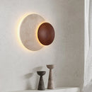 Axyaa Art Deco LED Marble Sconce Dark Wood Dimmable Wall Lamp