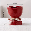Axyaa Flower Bud Ceramic Vase Set - Aesthetic Room Decor & Table Centerpiece