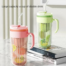 Axyaa Large Capacity Glass Sports Water Bottle with Straw for Summer Outdoor Activities