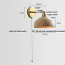 Axyaa Walnut Wood LED Wall Light Fixture with Pull Chain Switch
