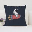Axyaa Rocket Astronaut Cushion Cover 45*45 Home Decor Pillowcases