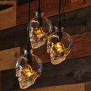 Axyaa Retro Skull Glass Pendant Light Fixture for Dinning Room and Bar