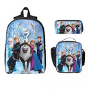 Axyaa Frozen Elsa Backpack Set with Lunch Box, Pencil Boxes - Kids' School Daypack