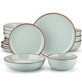 Axyaa Nymph 16/32-Piece Ceramic Tableware Set - Dinner/Dessert/Soup Plate/Bowl 4 Color Options