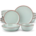 Axyaa Ceramic Tableware Set: Dinner/Dessert/Soup Plate & Bowl, 4 Color Options, 4/8 Person