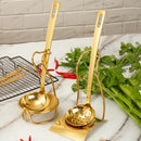Axya Gold Plated Stainless Steel Soup Ladle for Home and Restaurant