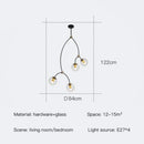 Axyaa Glass Bubble Nordic Chandelier for Home Decor & Restaurant Lighting