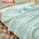 Axyaa Embroidered Washed Cotton Quilt - Machine Washable Summer Quilt