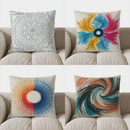 Axyaa Gray Mandala Pattern Throw Pillow Cover for Sofa, Bedroom, Car