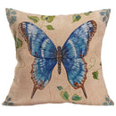 Axyaa Butterfly Pattern Linen Cushion Sleeve for Home Living Room Bedroom Sofa Car