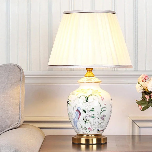 Axyaa Ceramic Bird Table Lamp - Modern Minimalist LED Desk Light