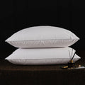 Axyaa Goose Feather Down Pillows - 2 Pack, 100% Cotton, Standard Queen King Sizes
