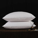 Axyaa Goose Feather Down Pillows - 2 Pack, 100% Cotton, Standard Queen King Sizes