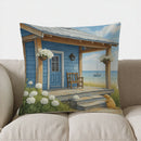 Seaside Cabin Otter & Sailboat Pillow Cover by Axyaa for Sofa, Bedroom, Car