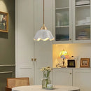 Axyaa White Ceramic Brass LED Pendant Light - Modern Nordic Hanging Lamp