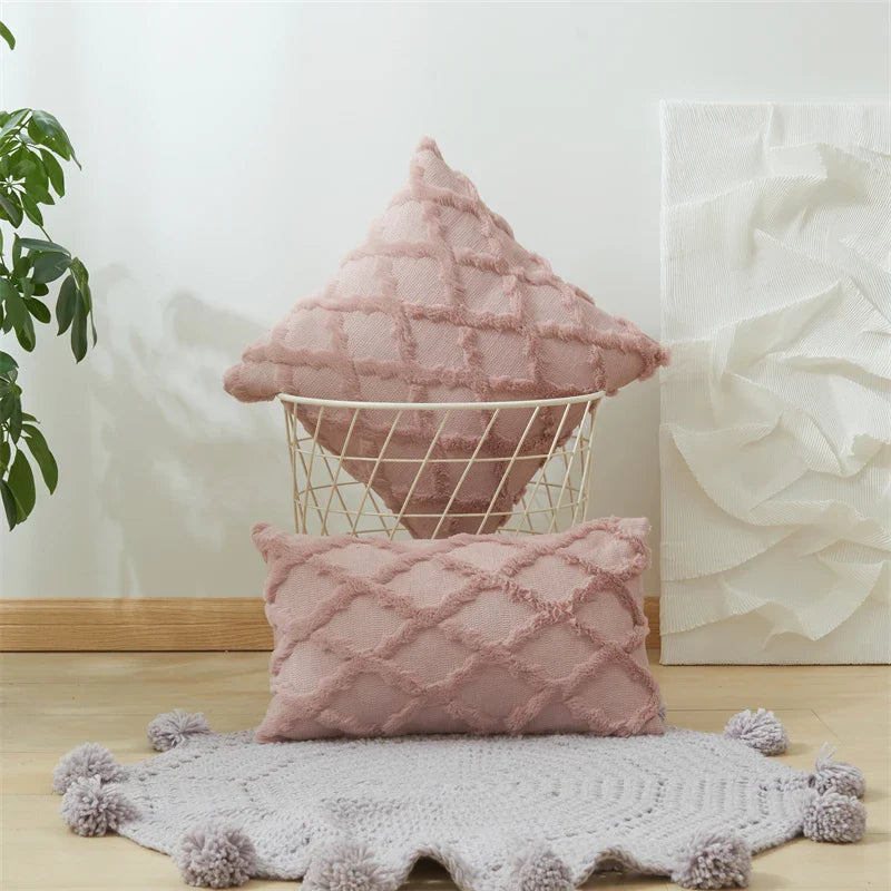 Axyaa Short Plush Pillow Cover Set for Stylish Home Décor