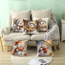 Axyaa Winter Snowman Pillowcase - Festive Sofa Decor & Gift