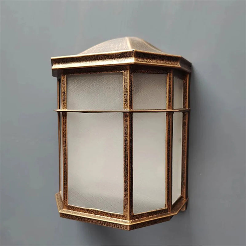 Axyaa Rustic Outdoor Wall Sconce with Frost Acrylic Shade