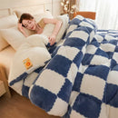Axyaa Checkerboard Winter Blanket – Super Thick & Warm Soft Fluffy Cashmere Comforter