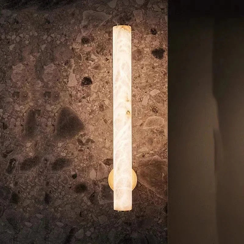 Axyaa LED Marble Copper Wall Lamp for Bedroom & Dining Room