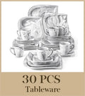 Axyaa 30/60-Piece White Porcelain Dinner Set Tableware for 6/12
