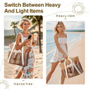 Axyaa Beach Tote: Sand-Proof Handbag with Mesh Pocket and Foldable Design