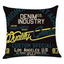 Axyaa Vintage American Linen Pillow Covers, Red Double Bed Cushions 40x40 45x45
