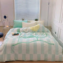 Axyaa Large Flowers Print Cotton Satin Bedding Set - Full Size Dual Comforter Cover