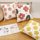 Axyaa Floral Circle Velvet Embroidered Pillowcase Cojines Cotton Canvas Throw Pillow