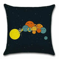 Axyaa Solar System Planets Linen Cushion Cover 45x45cm Bedroom Living Room Sofa Decor