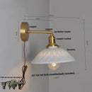 Axyaa Nordic LED Wall Light Brass Pull Chain Switch Bedside Lamp - Modern Design